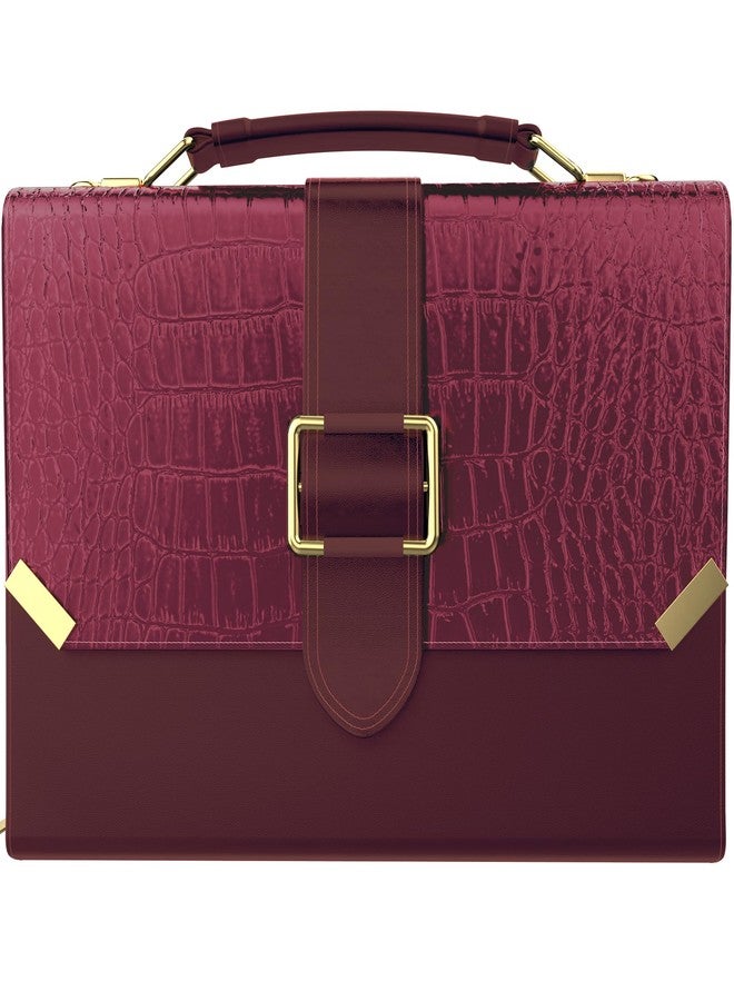 DEHITE Bible Cover Case for Women - Bible Carrying Bag Large Size - Fits Book 9.8 x 7.4 x 1.9 IN - Pen Slots - Zippered Pocket - Shoulder Strap - Premium PU Leather - Burgundy Christian Gifts - Image 1